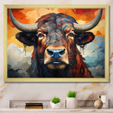 Buffalo Majestic Bison Geometric - Brown Bison Wall Art