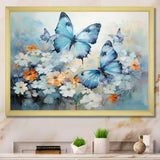 Blue White Butterfly Symphony - Butterfly Wall Decor