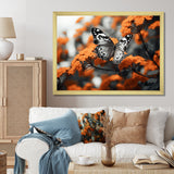 Coral Black Butterfly Fluttering Grace - Coral Butterfly Wall Art