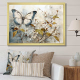 Beige Butterfly Glimpse Of Serendipity - Animals Canvas Wall Art