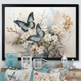 Blue White Butterfly Glimpse Of Serendipity - Animals Canvas Wall Art