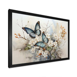 Blue White Butterfly Glimpse Of Serendipity - Animals Canvas Wall Art