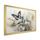 Blue White Butterfly Glimpse Of Serendipity - Animals Canvas Wall Art