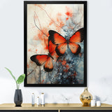 Orange Teal Butterfly Symphony Of Wings - Butterfly Large Canvas Wall Art