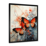 Orange Teal Butterfly Symphony Of Wings - Butterfly Large Canvas Wall Art