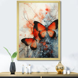Orange Teal Butterfly Symphony Of Wings - Butterfly Large Canvas Wall Art