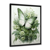 Green Butterfly Whirling Beauty - Animals Canvas Wall Art