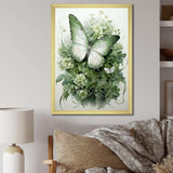 Green Butterfly Whirling Beauty - Animals Canvas Wall Art