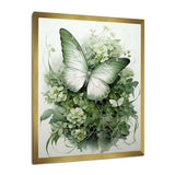 Green Butterfly Whirling Beauty - Animals Canvas Wall Art