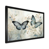 Blue Beige Butterfly Wings Of Serenity - Animals Canvas Wall Art