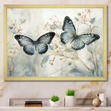 Blue Beige Butterfly Wings Of Serenity - Animals Canvas Wall Art