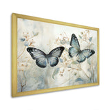 Blue Beige Butterfly Wings Of Serenity - Animals Canvas Wall Art