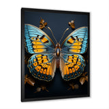 Teal Yellow Butterfly Animal - Butterfly Living Room Wall Art