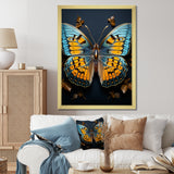 Teal Yellow Butterfly Animal - Butterfly Living Room Wall Art