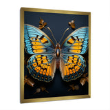 Teal Yellow Butterfly Animal - Butterfly Living Room Wall Art