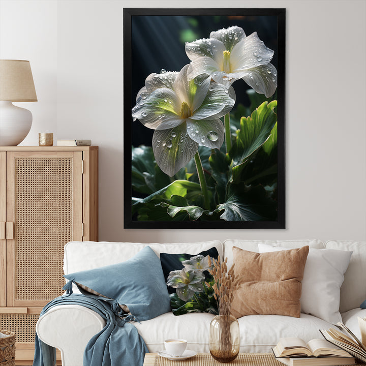 White Green Butterfly Portrait Vibrant - Butterfly Canvas Wall Art
