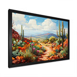 Coral Green Cactus Desert Guardian Organ - Floral Canvas Wall Art