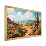 Coral Green Cactus Desert Guardian Organ - Floral Canvas Wall Art