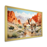Camel Desert Wanderer Geometric - Green Camel Wall Art