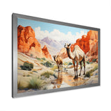 Camel Desert Wanderer Geometric - Green Camel Wall Art
