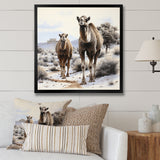 Camel Silent Strength Pointillism - Camel Living Room Wall Art