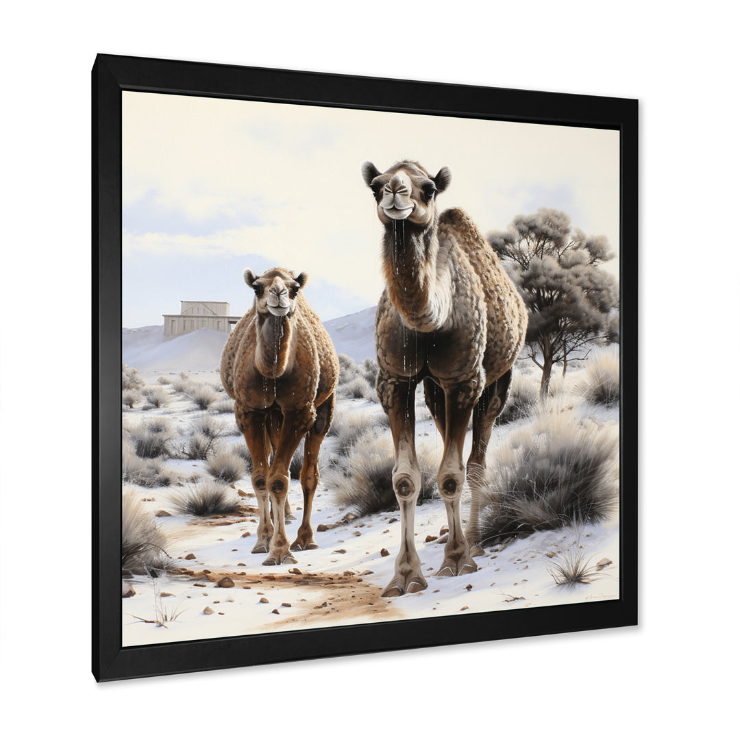 Camel Silent Strength Pointillism - Camel Living Room Wall Art