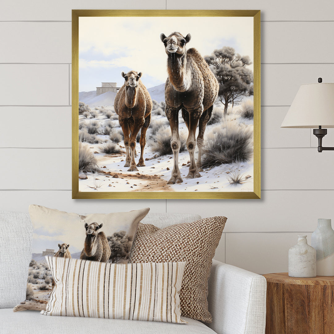 Camel Silent Strength Pointillism - Camel Living Room Wall Art