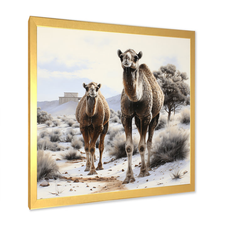 Camel Silent Strength Pointillism - Camel Living Room Wall Art