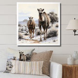 Camel Silent Strength Pointillism - Camel Living Room Wall Art