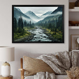 Canada Misty Mountains - Landscapes Canvas Wall Art