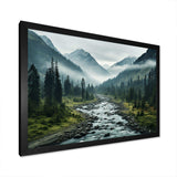 Canada Misty Mountains - Landscapes Canvas Wall Art