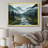 Canada Misty Mountains - Landscapes Canvas Wall Art