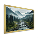 Canada Misty Mountains - Landscapes Canvas Wall Art