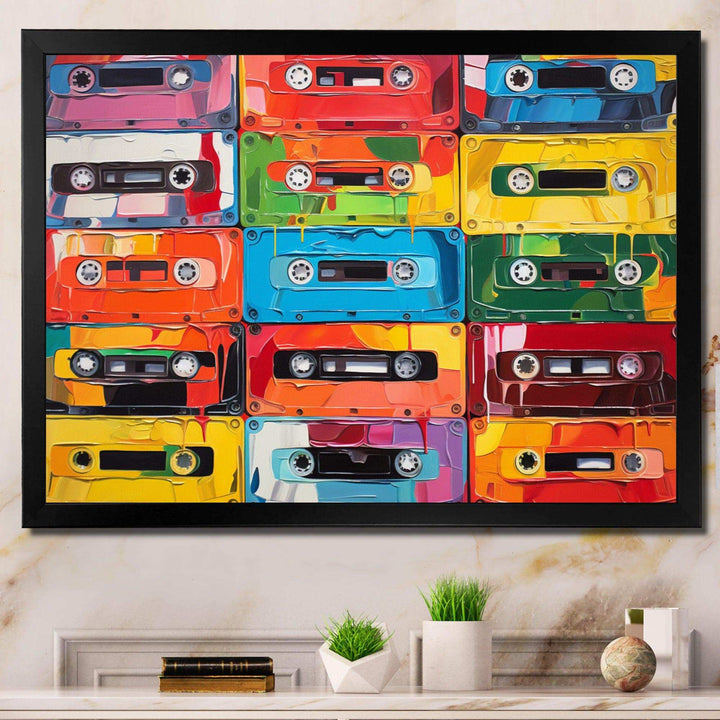 Cassette Tapes Retro Rhythms V - Fashion Canvas Wall Art