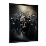 Cattle Harmony In Monochrome - Black Cattle Wall Art