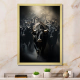 Cattle Harmony In Monochrome - Black Cattle Wall Art