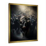Cattle Harmony In Monochrome - Black Cattle Wall Art