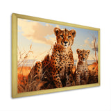 Cheetah Family In Africa - Orange Cheetah Wall Art