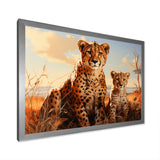 Cheetah Family In Africa - Orange Cheetah Wall Art