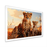 Cheetah Family In Africa - Orange Cheetah Wall Art