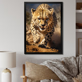 Dangerous Cheetah Portrait - Beige Cheetah Wall Art