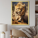 Dangerous Cheetah Portrait - Beige Cheetah Wall Art