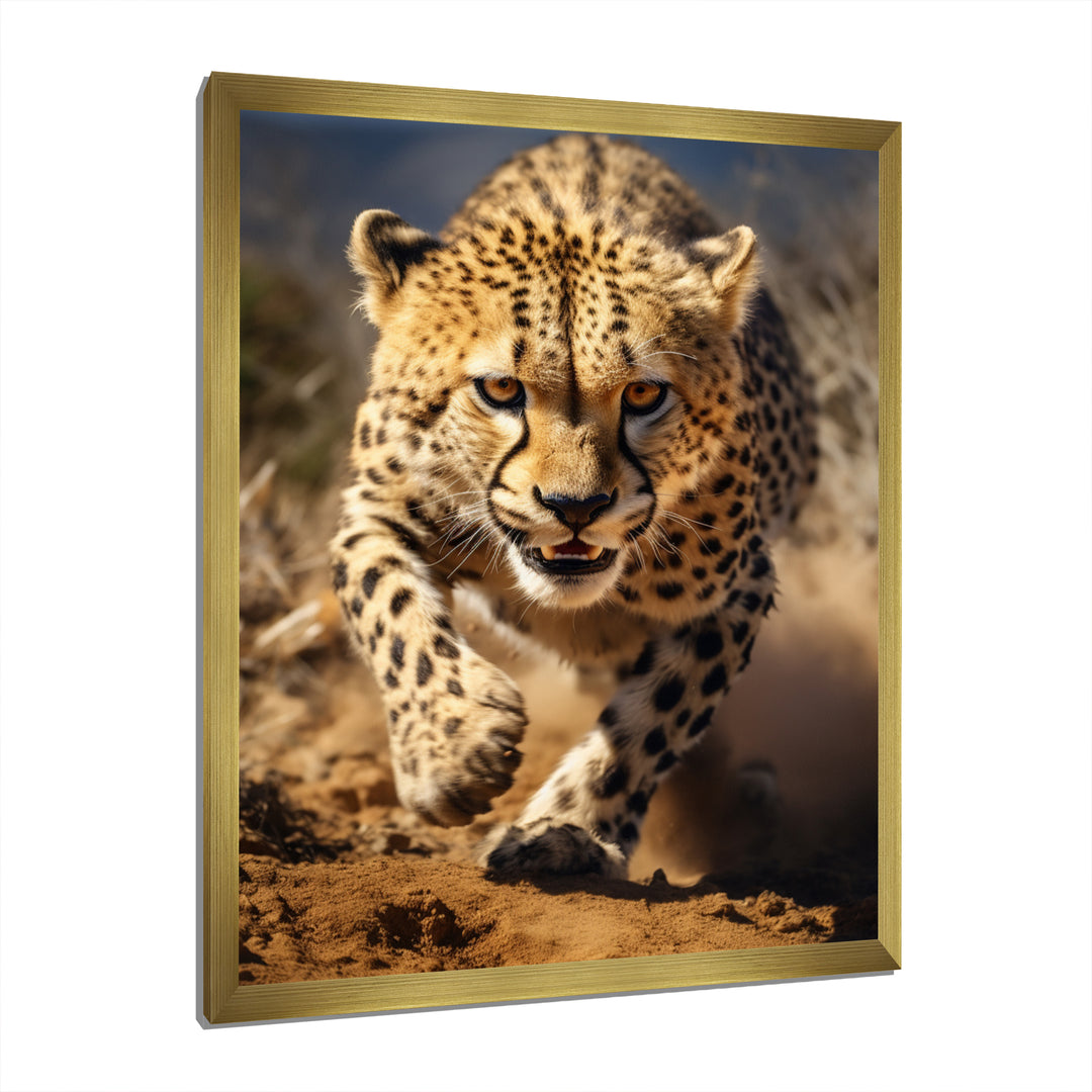 Dangerous Cheetah Portrait - Beige Cheetah Wall Art