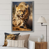 Dangerous Cheetah Portrait - Beige Cheetah Wall Art