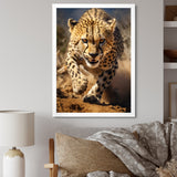 Dangerous Cheetah Portrait - Beige Cheetah Wall Art