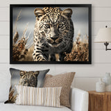 Sleek Cheetah Portrait - Cheetah Framed Canvas Art