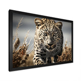 Sleek Cheetah Portrait - Cheetah Framed Canvas Art