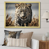 Sleek Cheetah Portrait - Cheetah Framed Canvas Art