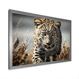 Sleek Cheetah Portrait - Cheetah Framed Canvas Art