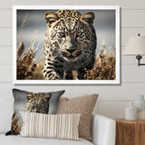 Sleek Cheetah Portrait - Cheetah Framed Canvas Art